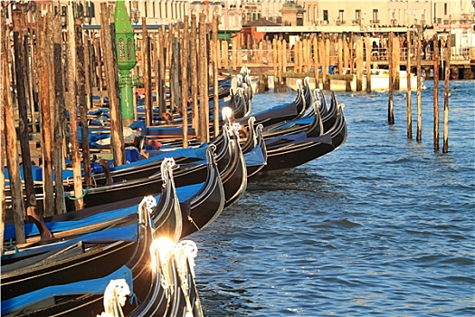 小船,停车位,大运河,晚间,威尼斯,意大利