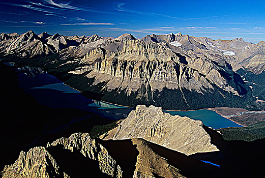 俯视,玛琳湖,碧玉国家公园,艾伯塔省,加拿大