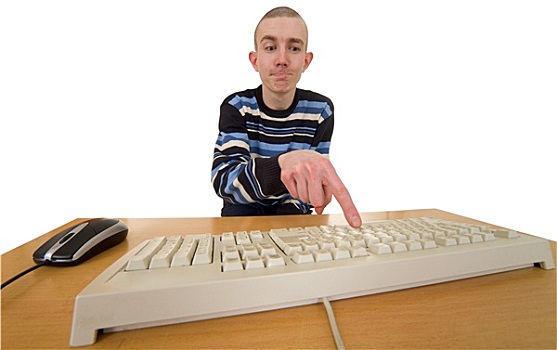 男人,工作,键盘,鼠标