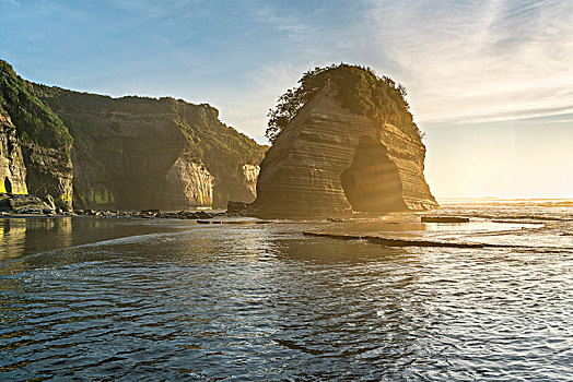 石头,早晨,亮光,新,普利茅斯,地区,塔拉纳基,区域,北岛,新西兰