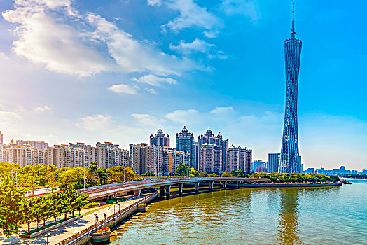 广州城市风光建筑景观天际线