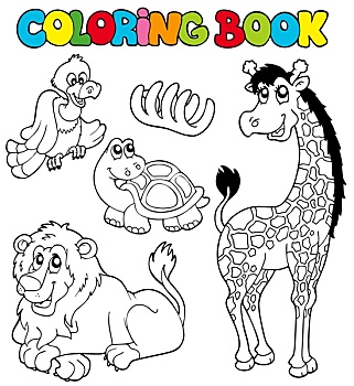 上色画册,热带,动物