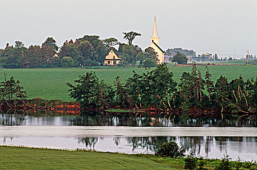 教堂,乡村,维多利亚,爱德华王子岛,加拿大