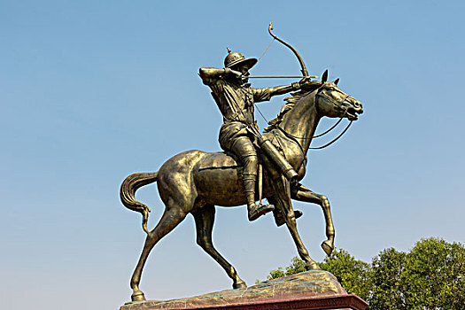 骑士纪念碑,国家,公路,射箭,骑马,铜像,地区,柬埔寨,亚洲