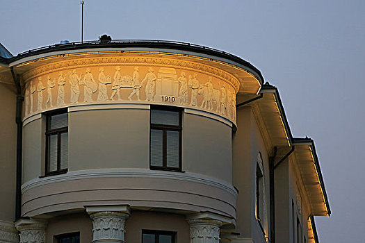 檐壁,建筑,房子,里加,拉脱维亚,欧洲