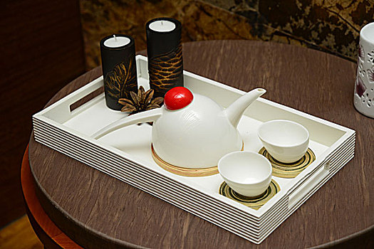 广州粤海喜来登酒店,托盘上的茶具,广东广州天河区