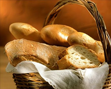 法棍面包,意大利拖鞋面包,面包筐
