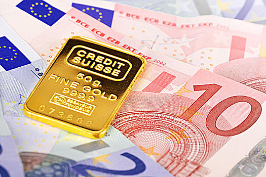 构图,欧元,货币,瑞士,金条