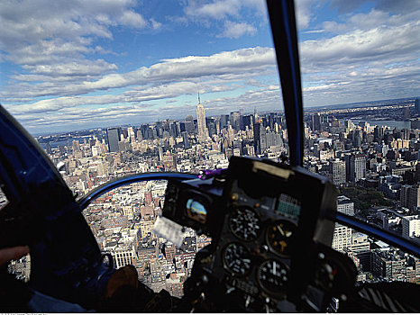 城市,直升飞机,驾驶室,纽约,美国