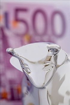 牛市,正面,500欧元,货币,象征,上升,市场价,金融市场