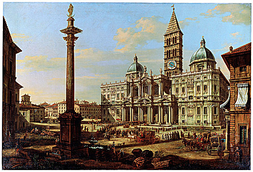 广场,圣玛丽亚教堂,马焦雷湖,罗马,艺术家