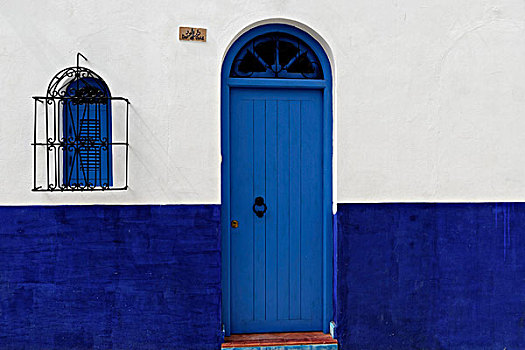 住房,正面,蓝色,正前,摩洛哥,非洲