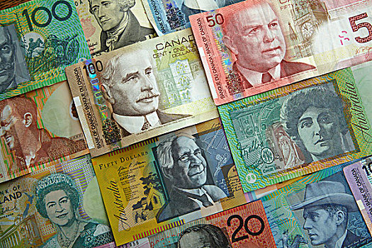 外币,澳大利亚,加拿大,美国,新西兰,美元