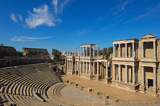 罗马剧院,梅里达,巴达霍斯省,埃斯特雷马杜拉,西班牙,欧洲