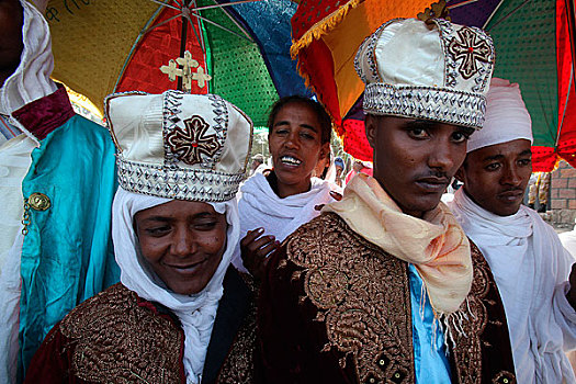 埃塞俄比亚,拉里贝拉,婚礼,队列