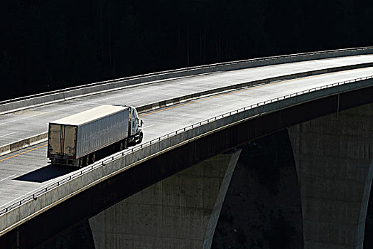 卡车,高,水平,桥