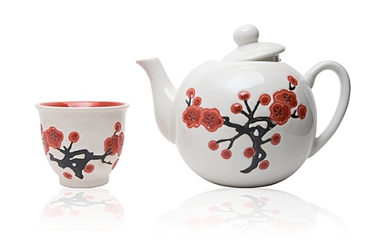 茶具,亚洲,风格,花