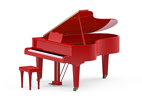 红色,大钢琴