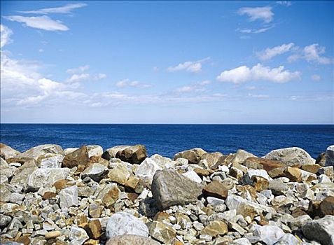 石头,海滩,清晰,蓝色海洋