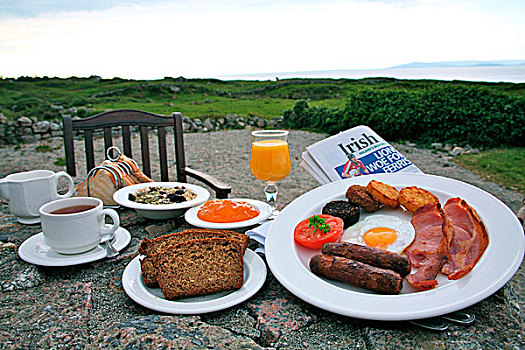 早餐桌,户外,爱尔兰