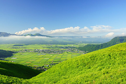 火山,烟,山,日本