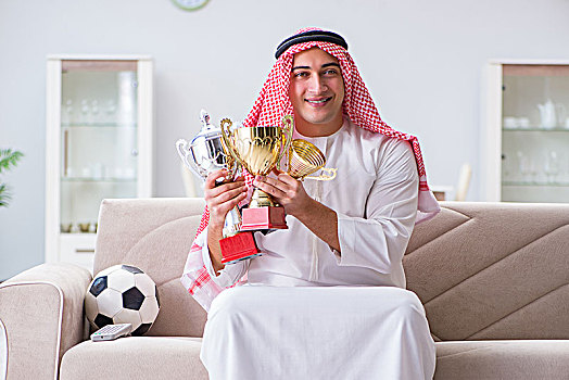 阿拉伯人,看,运动,足球,电视