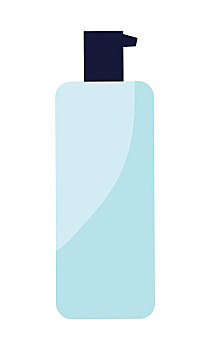 塑料瓶,乳霜,蓝色,瓶子,胶质物,洗手液,膏液,洗发水,象征,泵,化妆,隔绝,矢量,插画,白色背景,背景
