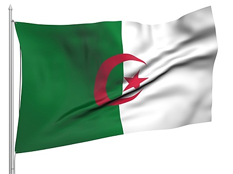 飞,旗帜,阿尔及利亚,国家
