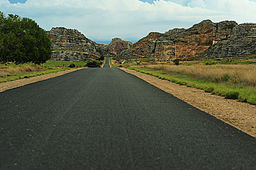 马达加斯加,国家公园,道路,岩石构造,砂岩,山丘