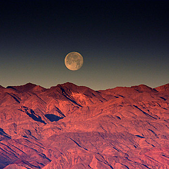 上方,棉白杨,山,日出,死亡谷国家公园,加利福尼亚,美国
