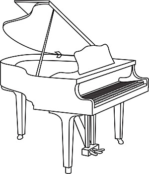 钢琴简笔画 手绘图片
