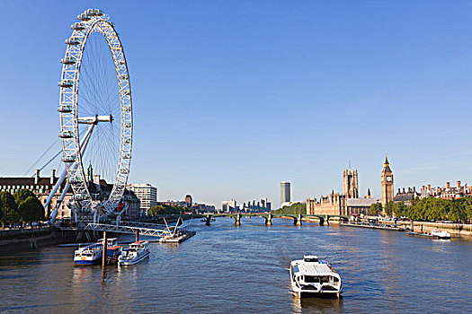 千禧之轮,泰晤士河,桥,伦敦,英格兰