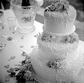 特写,婚礼蛋糕,桌子