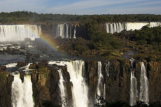 巴西,伊瓜苏,国家公园,伊瓜苏瀑布,阿根廷,瀑布,彩虹