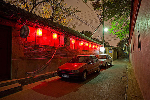 北京胡同夜景