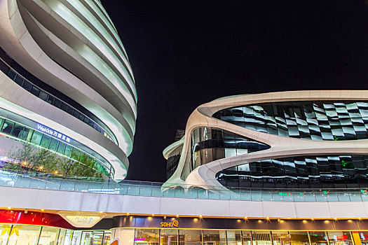 银河soho,夜景,商场,现代建筑