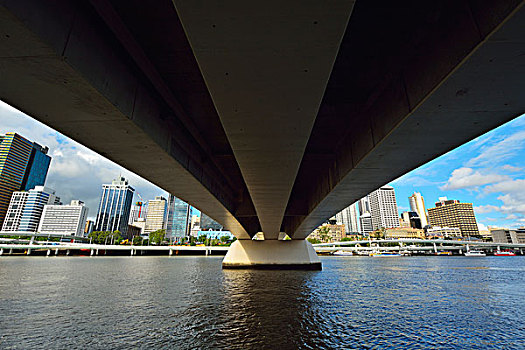 维多利亚,桥,上方,布理斯班河,布里斯班,昆士兰,澳大利亚