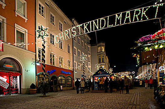 圣诞市场,罗森海姆,上巴伐利亚,巴伐利亚,德国,欧洲