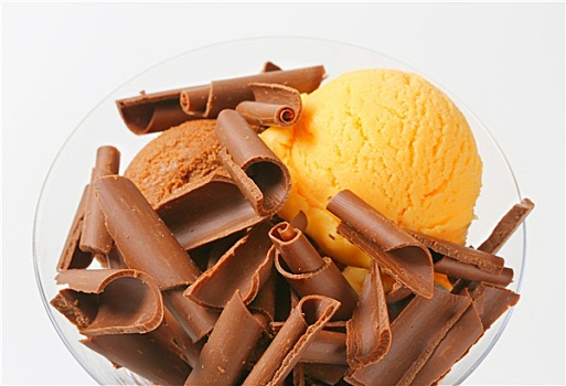 冰淇淋,巧克力刨花