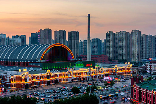 沈阳站夜景高清图片