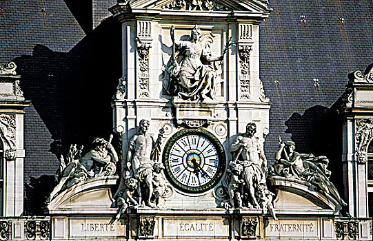 法国,巴黎,市政厅,钟表