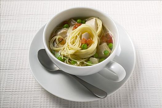 面条汤,蔬菜