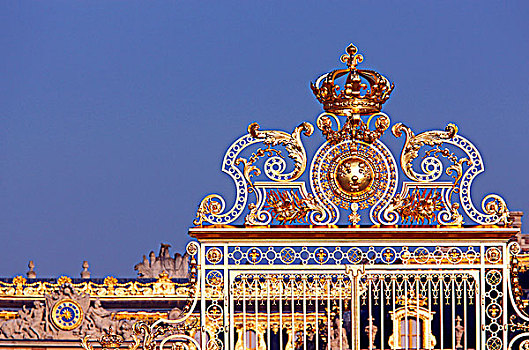 法国,巴黎,区域,凡尔赛宫,城堡,内院