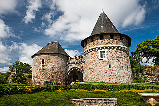 大门,城堡,缅因与卢瓦省,法国,欧洲