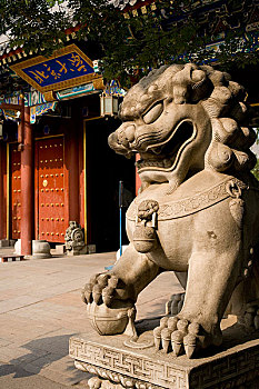 北京大学校门口的石狮子