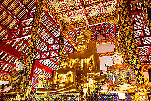 泰国,清迈,松达寺,佛像,祈祷