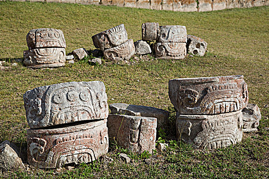 石头,正面,宫殿,面具,卡巴,遗迹,尤卡坦半岛,墨西哥