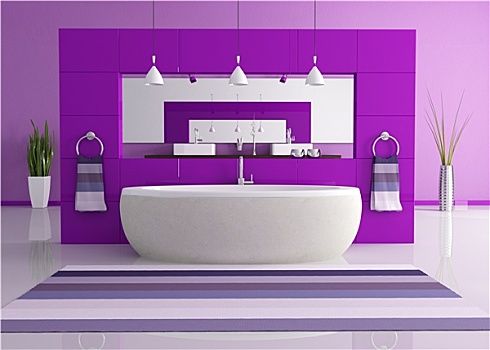 紫色,现代,浴室