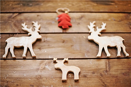 木质,圣诞节,鹿