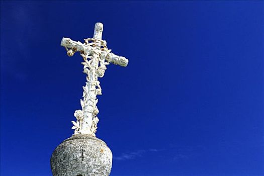 耶稣十字架,天空,布列塔尼半岛,法国